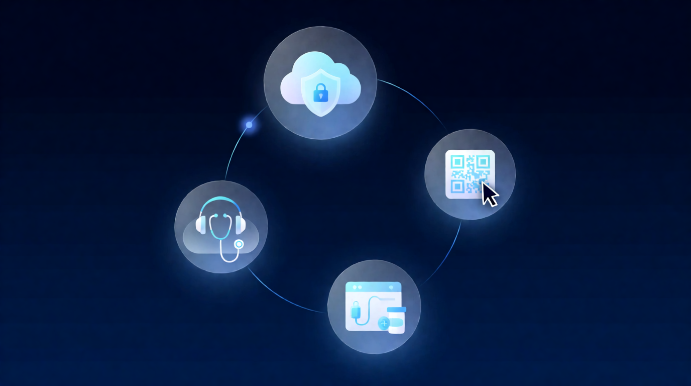 Medical document and diagnostic service illustration