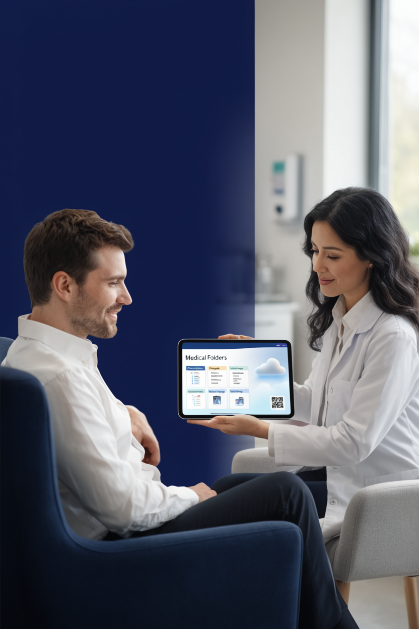 Physician reviewing healthcare information with a patient